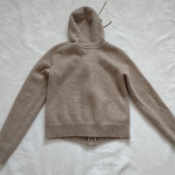 M. Miller luxury cashmere Made in Nepal crystals cardigan hoodie front zipper - Picture 9 of 12